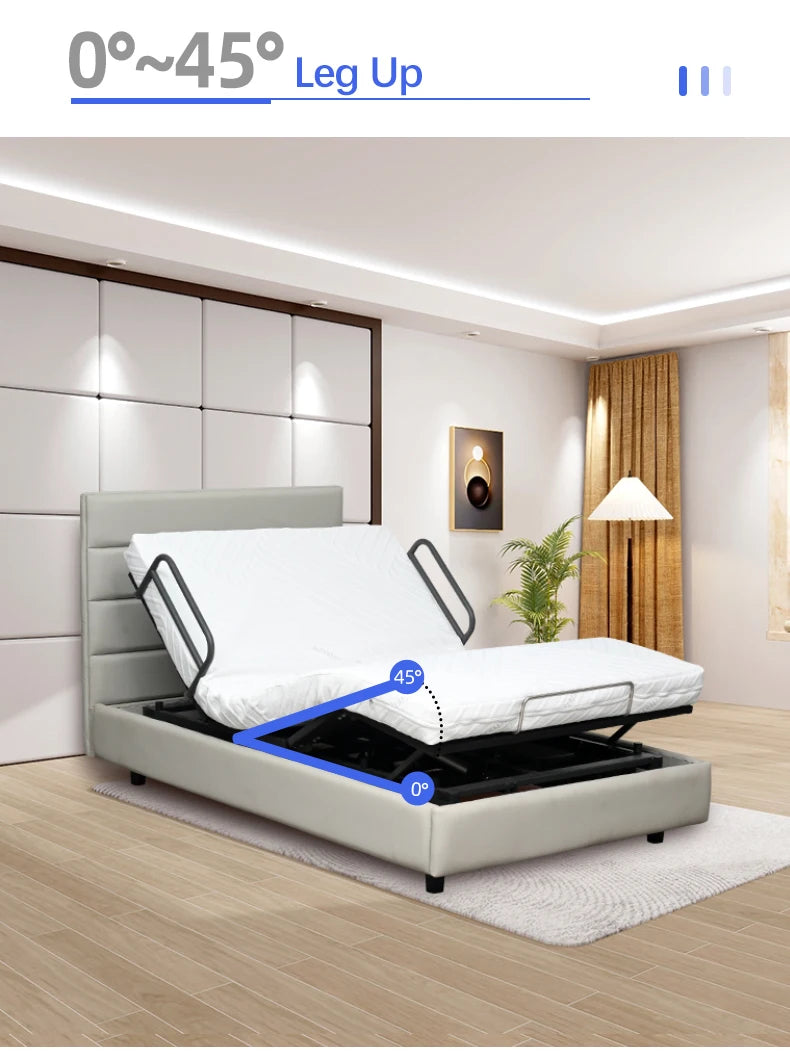Quiet And Comfortable Electric Intelligent Adjustable Bed, Provide Comfortable Sleep Guarantee For People Who Often Stay Up Late