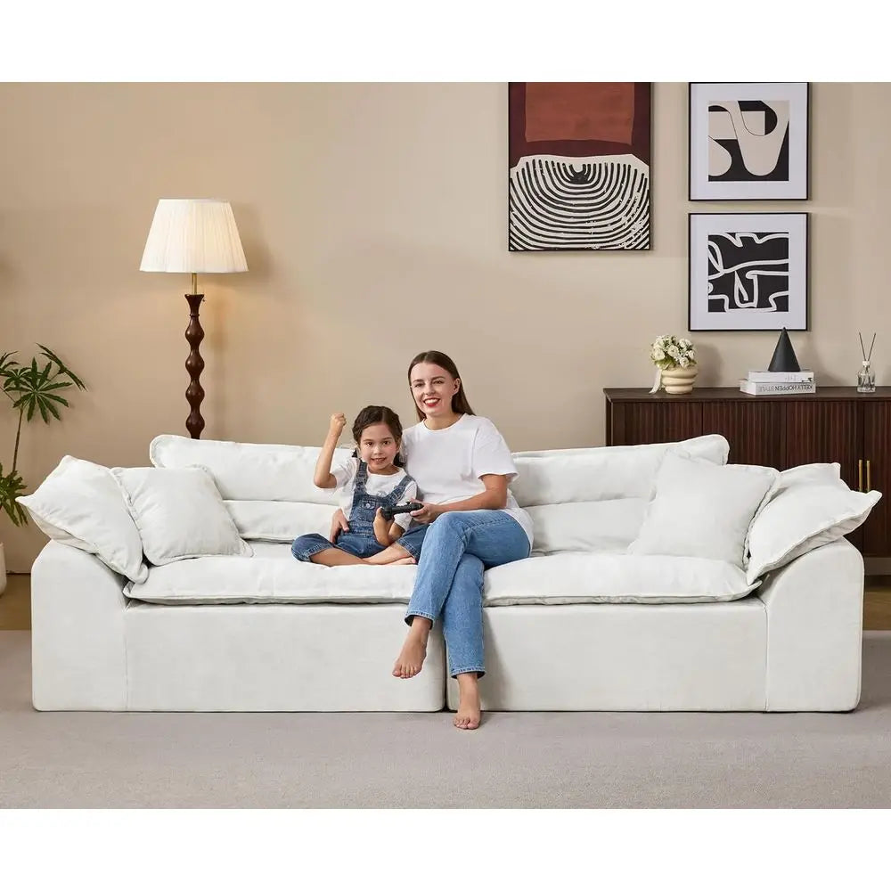 3 Seater Sectional Sofa with Removable Cushions for Living Room