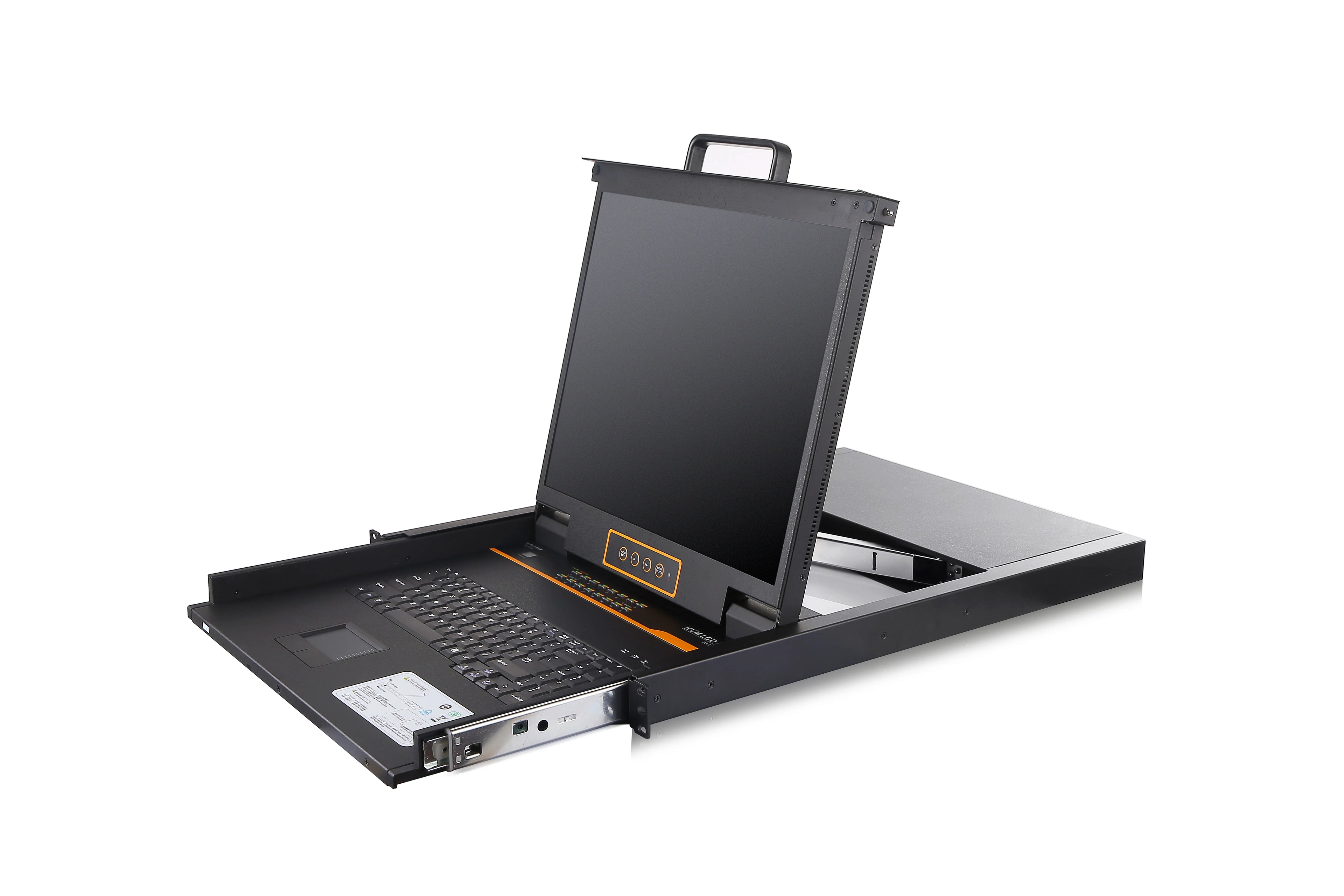 2026 17.3" 1U LED KVM Console 16 Port+16 Pack Cables, Jamanet Rack KVM Console Drawer, 17.3 Inch LCD KVM Switch Wireless