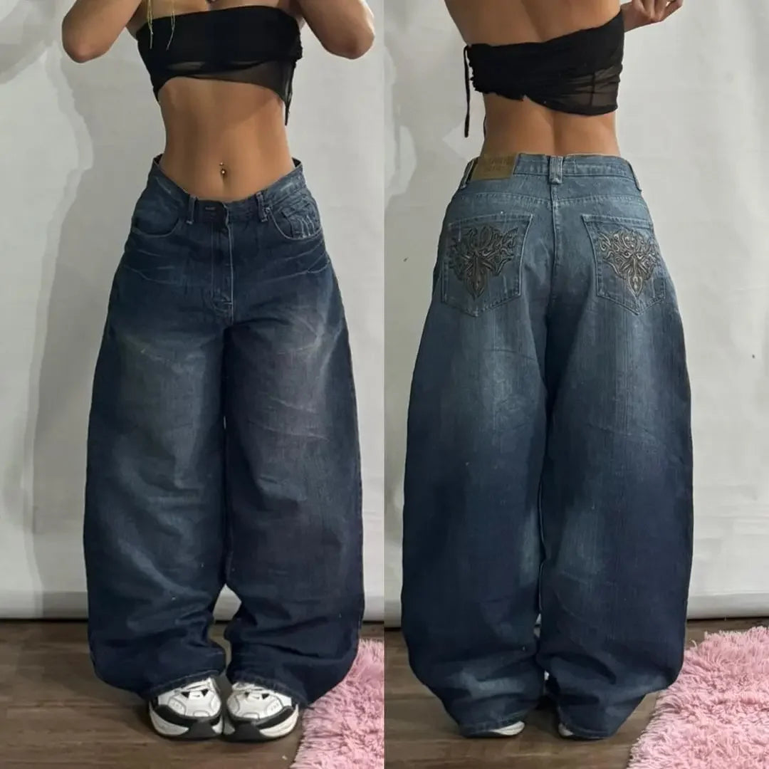 American Retro Horror Blood Hand Halloween Jeans Men's and Women's Y2K New Popular Harajuku Hip-Hop Gothic Loose Street Clothes