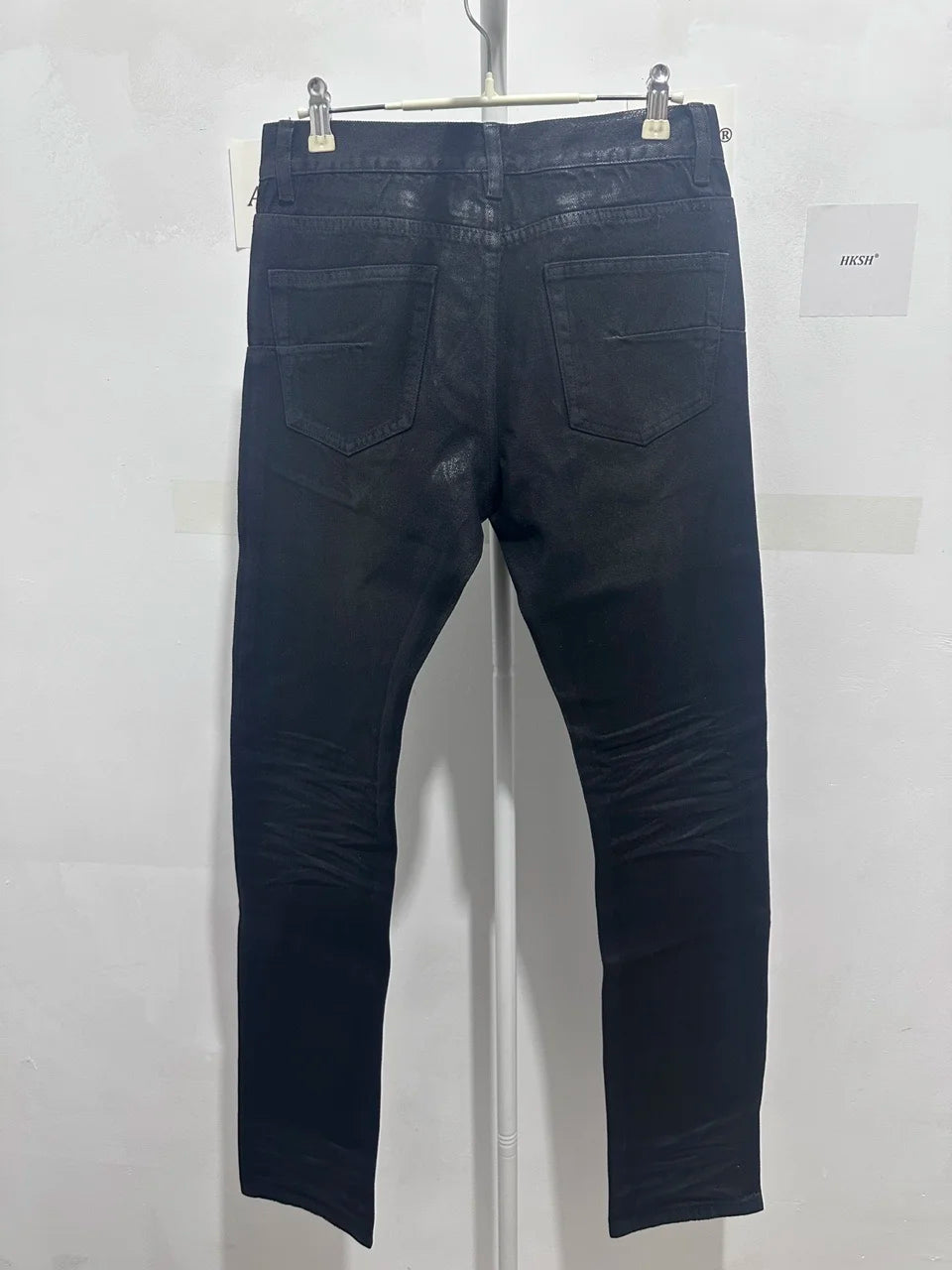 HKSH Autumn New Men Tide Dark Vintage Stylish Damage Waxed Denim Pants Handmade Hole High Street Jeans Straight Chic Ins HK17722