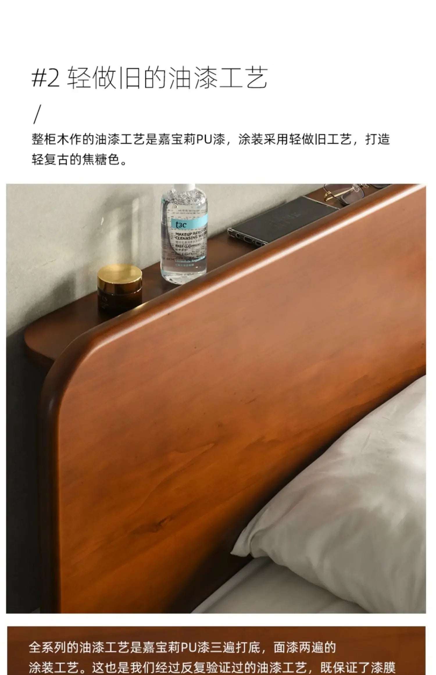 European Headboard Bed Frame Double Wood Elegant Nightstands Twin Bed Frame Queen Size Full Cama Moderno Lujo Home Furniture