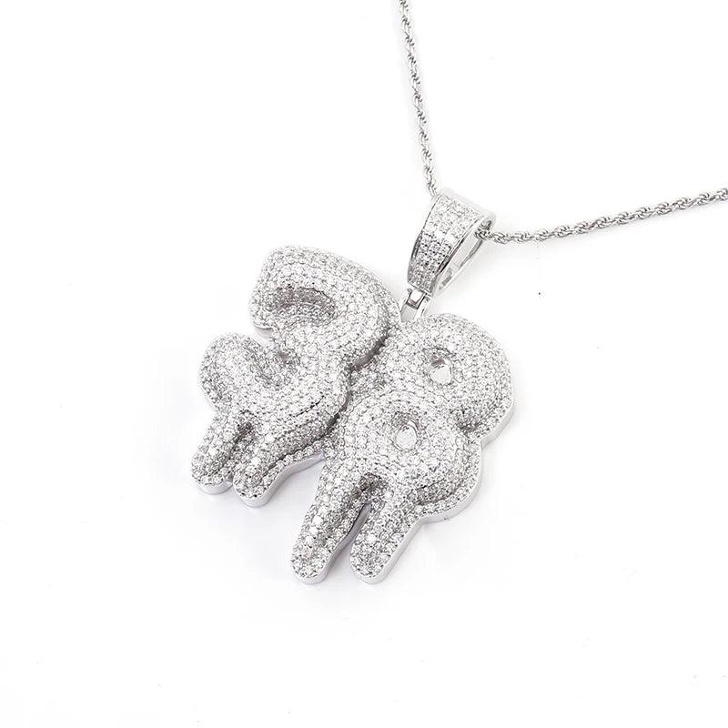 Provence 3D Hip-Hop Logo Pendant DEF/VS lab diamonds White Gold Streetwear Rapper Jewelry DIY Number Pendant Personalized Custom