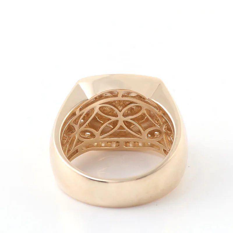 Provence Men's Tiger Head Ring 14k gold Signet Animal Ring  Statement Ring Tiger DEF/VS Lab diamond Father's Day Gifts Custom