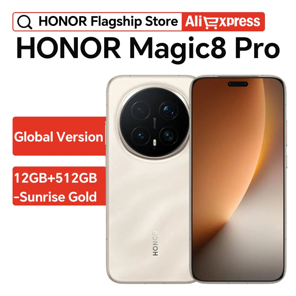 Global Version HONOR Magic8 Pro 5G AI Magic 8 Pro Smartphone Snapdragon 8 Elite Gen 5 6.71'' OLED Screen 7100mAh Battery 100W