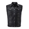 Men's summer style jacket with slim fit, stylish and cool, with metal studs, sleeveless tunic-style pullover, trendy jacket