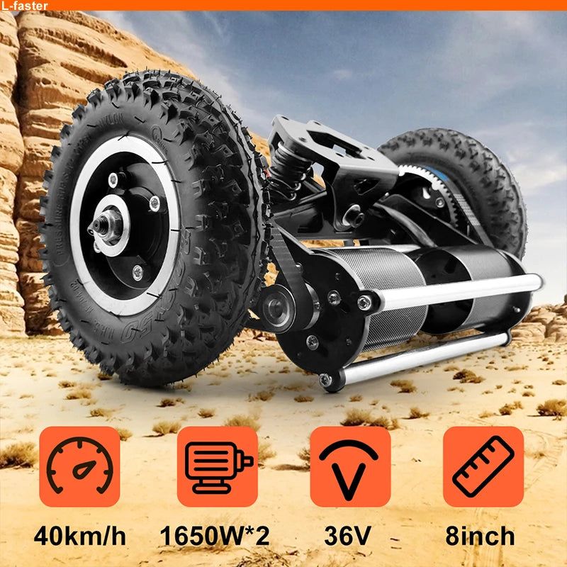 DIY Adult 36V 1650W Dual Motors Electric Longboards 8 Inch off Road Tire Skate Board Kit