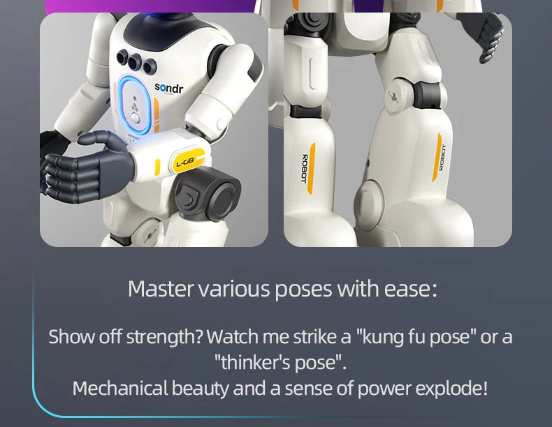 Smart Programming Humanoid Gesture Sensing Remote Control Robot 2.4G Joint Mobility Breathing Light Recording Function RC Robot