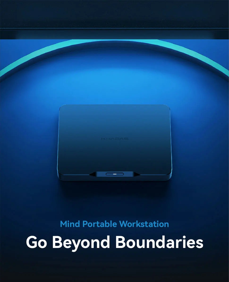 Khadas Mind 1 Mini PC, Intel Core i7-1360P 5.0GHz Micro Desktop Computer with 5.55Wh Standby Battery, 32GB+1TB WiFi 6E, BT5.3