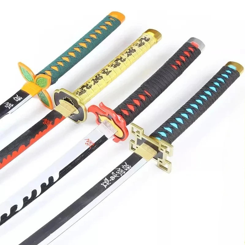 104cm Japanese Katana Samurai Sword Accessory Demon Slayer Katana Tanjirou Sword Kimetsu No Yaiba Iron Ninja Knife Cosplay Toy