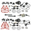 Go Kart Front Rear Drive Shaft CV Axle Kit+Reverse Gear Box+Swing Arm+Steering Wheel Spindle for DIY Quad Buggy Off-Road ATV