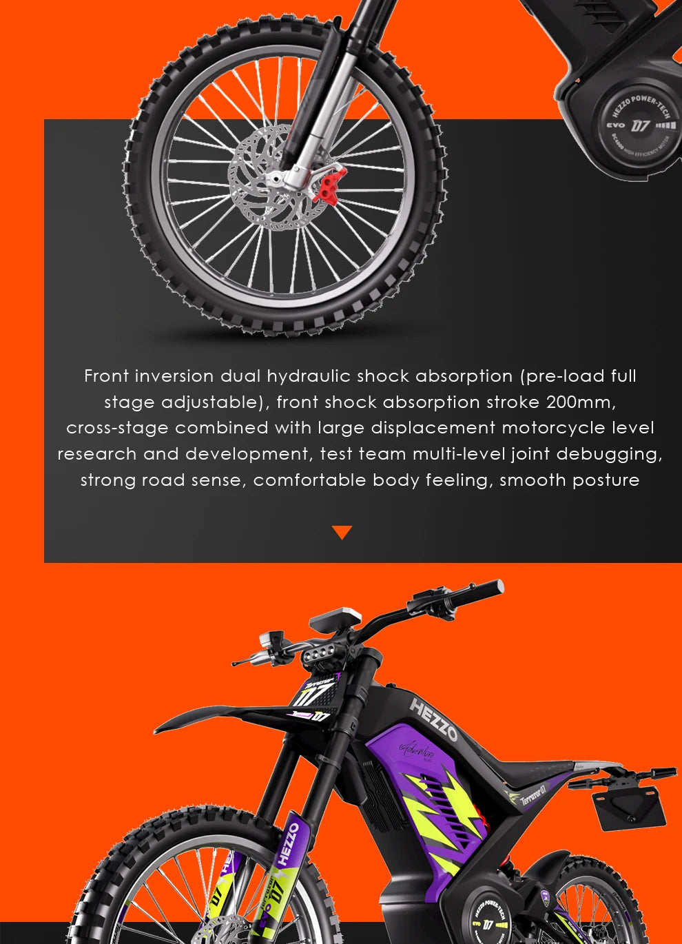 EEC D7 Bike Electric Motorcycle 8000w 389N.m 100KM/h 72V 35AH Electric Enduro Ebike Electric Scooter Motorcycle