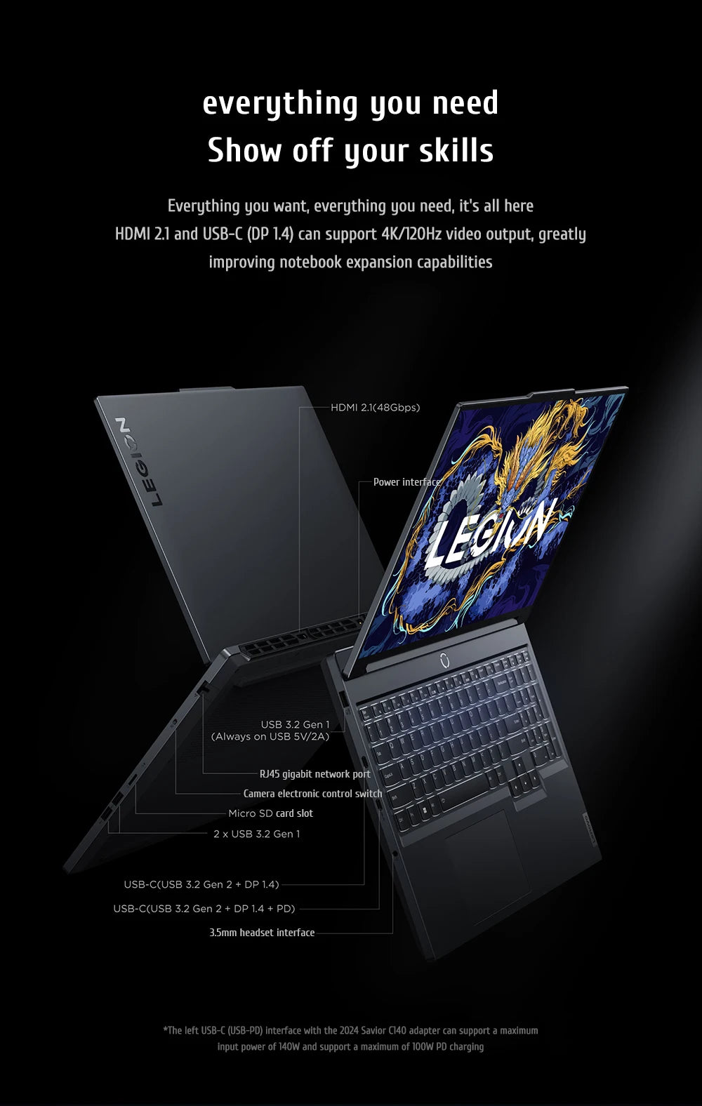 Lenovo LEGION Y7000P 2024 Gaming Laptop 14th Core i7-14650HXGraphics RTX 4050/4060 16-inch 165Hz Screen Notebook PC