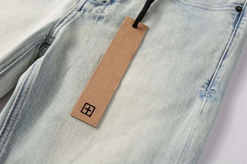 2025 KSUBI Men Personality Multi-style Low Rise Elastic Skinny Denim Pants American Style Ripped Trousers Jeans