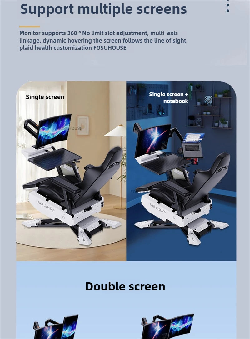 Office Chairs Zero Gravity Notebook Cockpit Gaming Chair Multifunctional Comfortable Computer Chair Lazy Cockpit Integrated