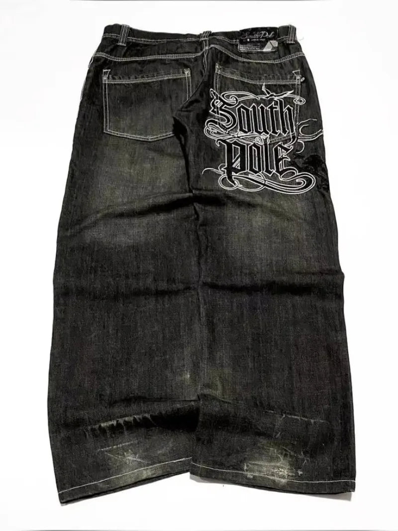 American Y2K 2025 New Baggy Wide Leg Black Jeans Overszied Women Street Casual Joker Denim Pants Couple Jeans Vintage Streetwear