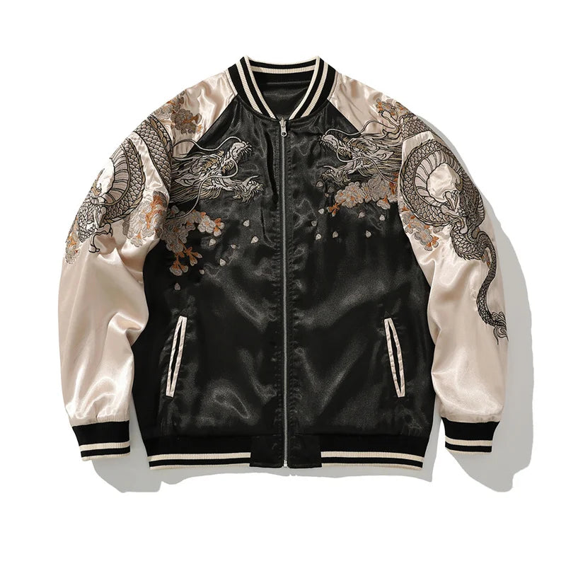 A005 Design Baseball Jackets For Man Heavy Embroidery Loose Fit Autumn Top Quality Polyester Chinese Style Chamarras Para Hombre