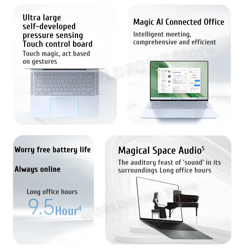 New HONOR 1kg Laptop MagicBook Art 14 2024 14.6"Inch 3.1K 120Hz OLED Touchscreen Intel Ultra 5 7 Computer PC Notebook Ultrabook