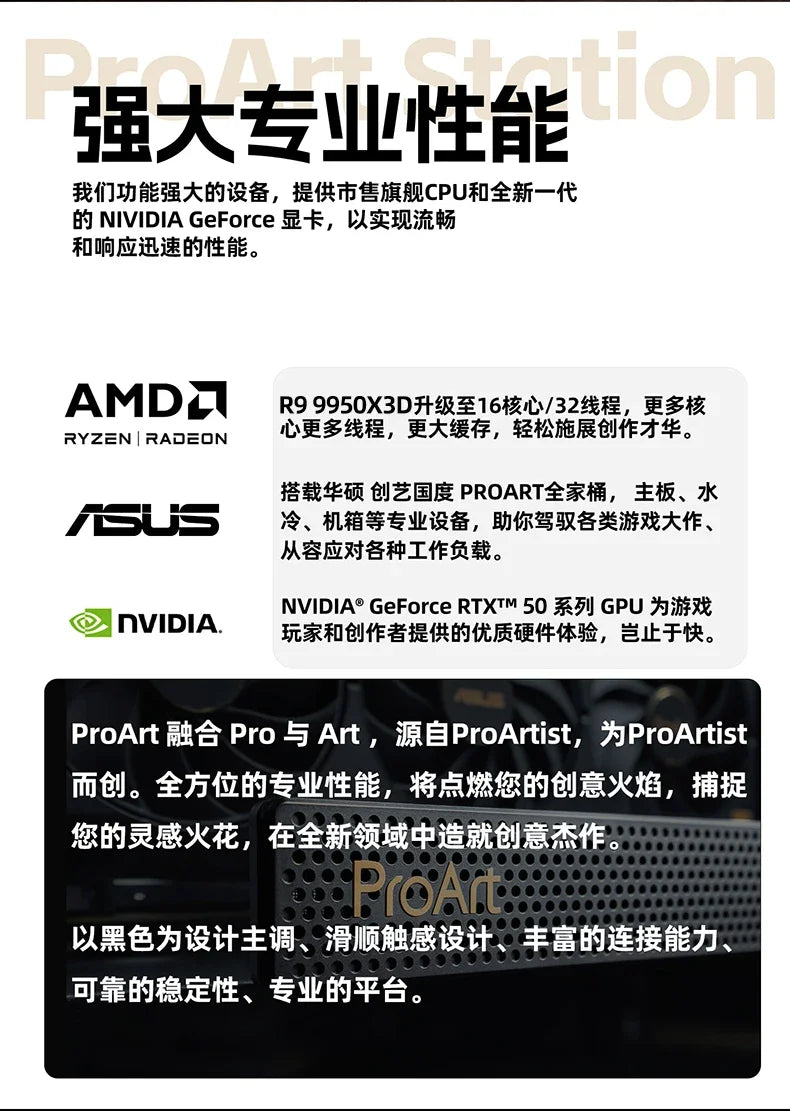 AMD Ryzen 9 9950X3D RTX5090D/5080/5070 Ti Game AI Design Desktop Assembly Computer Host DIY Whole Machine Family Bucket
