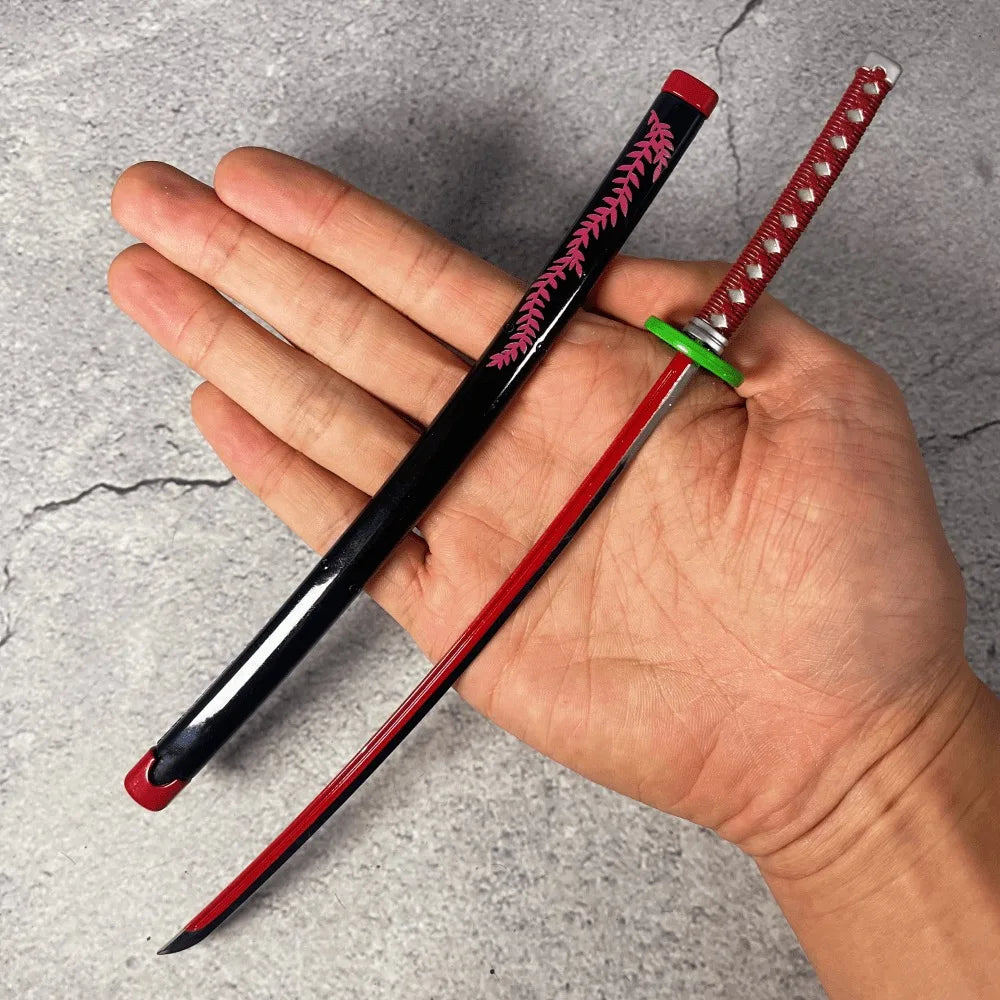 10inch Metal Katana Anime Safe Unsharpened Damascus Sword Ninja Knife Blade Real Japanese Katana Original Samurai Sabre Toy Gift