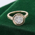 Provence 10K Yellow Gold Halo Ring IGI 2CT D/VS1 Lab Grown Diamond Luxury Engagement Ring for Women Men Personalized Custom