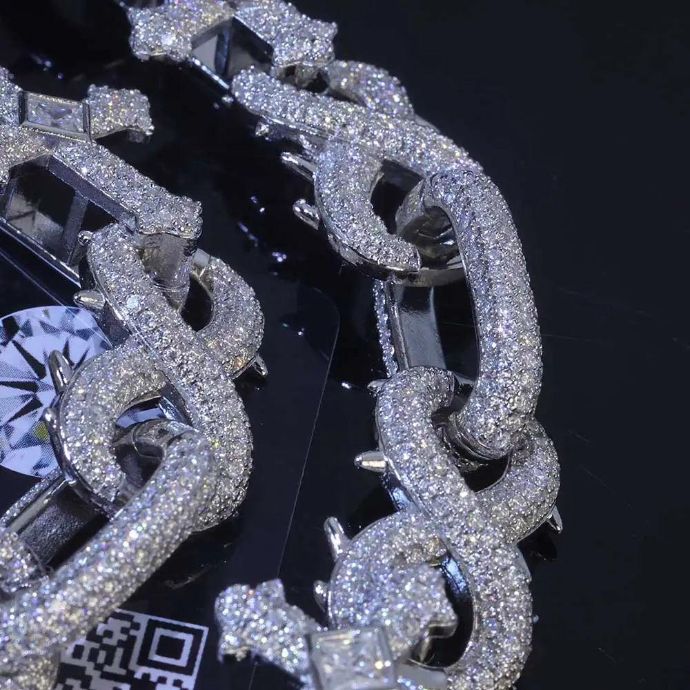 Wholesale Fine Jewelry Cross Moissanite Necklace 925 Sterling Silver Vvs Diamond Iced Out Moissanite Chain Men
