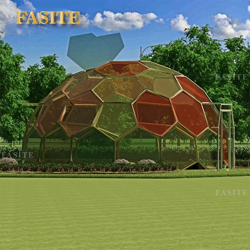 Customized Design 6M Outdoor  Luxury Hotel Resort Igloo Ball Geodesic Geo Dome Glass House Shaped Dome Tent