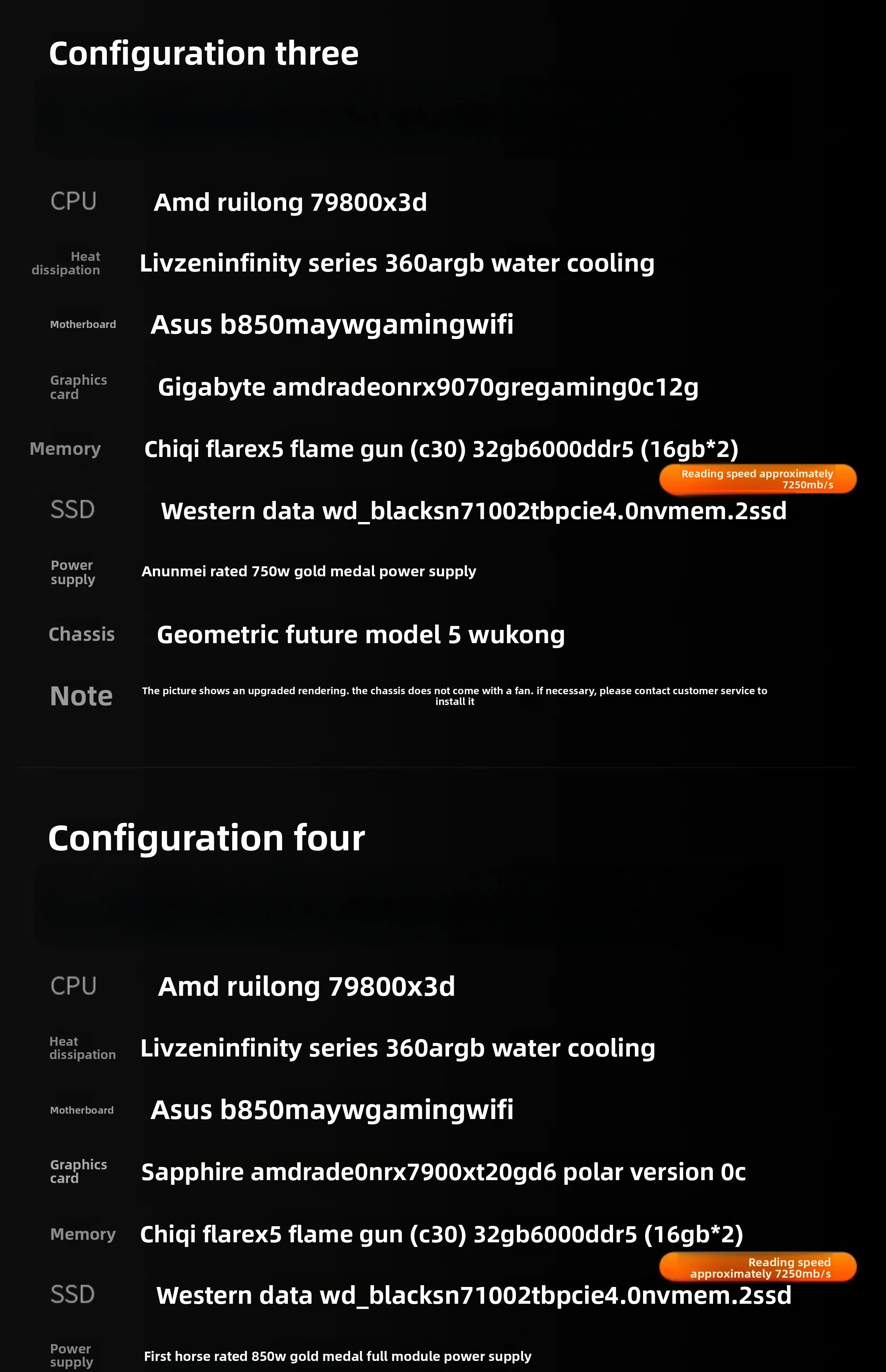 AMD processor, computer host 9800X3D/RX9070GRE/RX9070XT/RTX5070/5080 complete machine, e-sports desktop computer kit