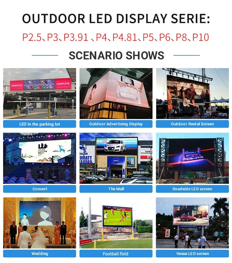 p6 p8 p10 outdoor advertising LED screen High quality digital billboards Outdoor Full Color LED Display panel price