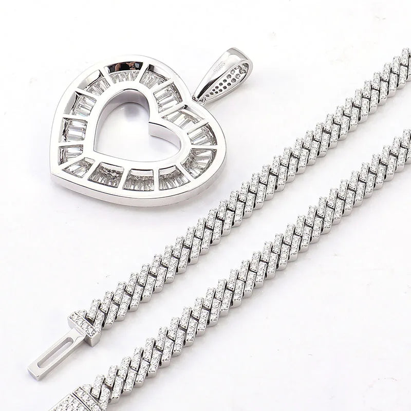 Provence Hip Hop Necklace for Men Moissanite Pendant for Women 18 Inch S925 Miami Rocky Drop Necklace Custom Jewelry
