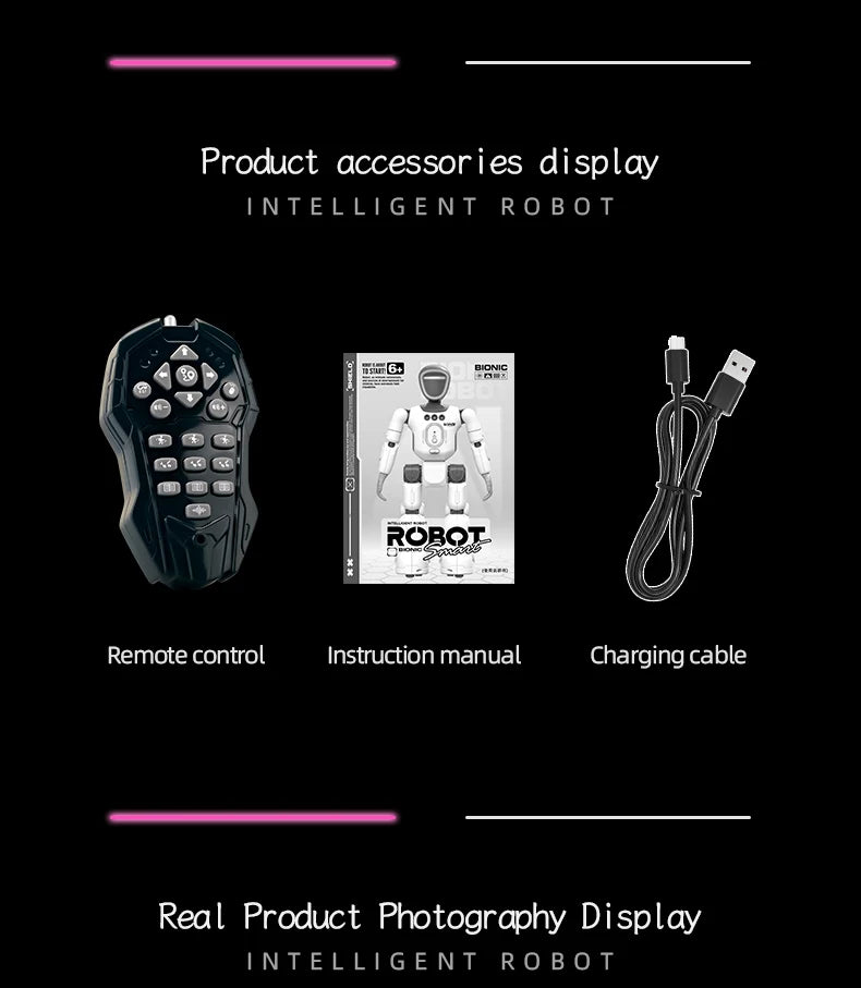 Smart Programming Humanoid Gesture Sensing Remote Control Robot 2.4G Joint Mobility Breathing Light Recording Function RC Robot