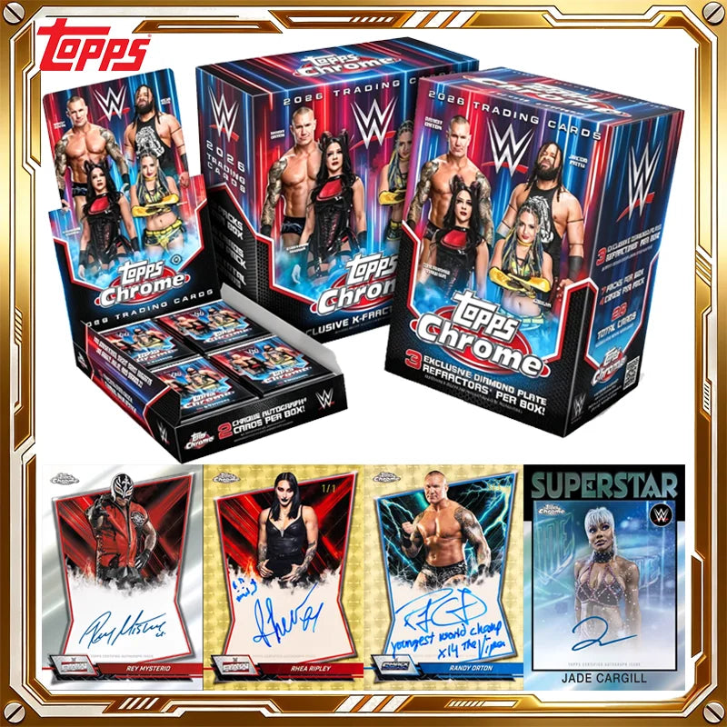 2026 Topps Chrome WWE Card Mega Mystery Box Genuine Trading Cards Game Toys Holiday Birthday Gifts for Boys Girls