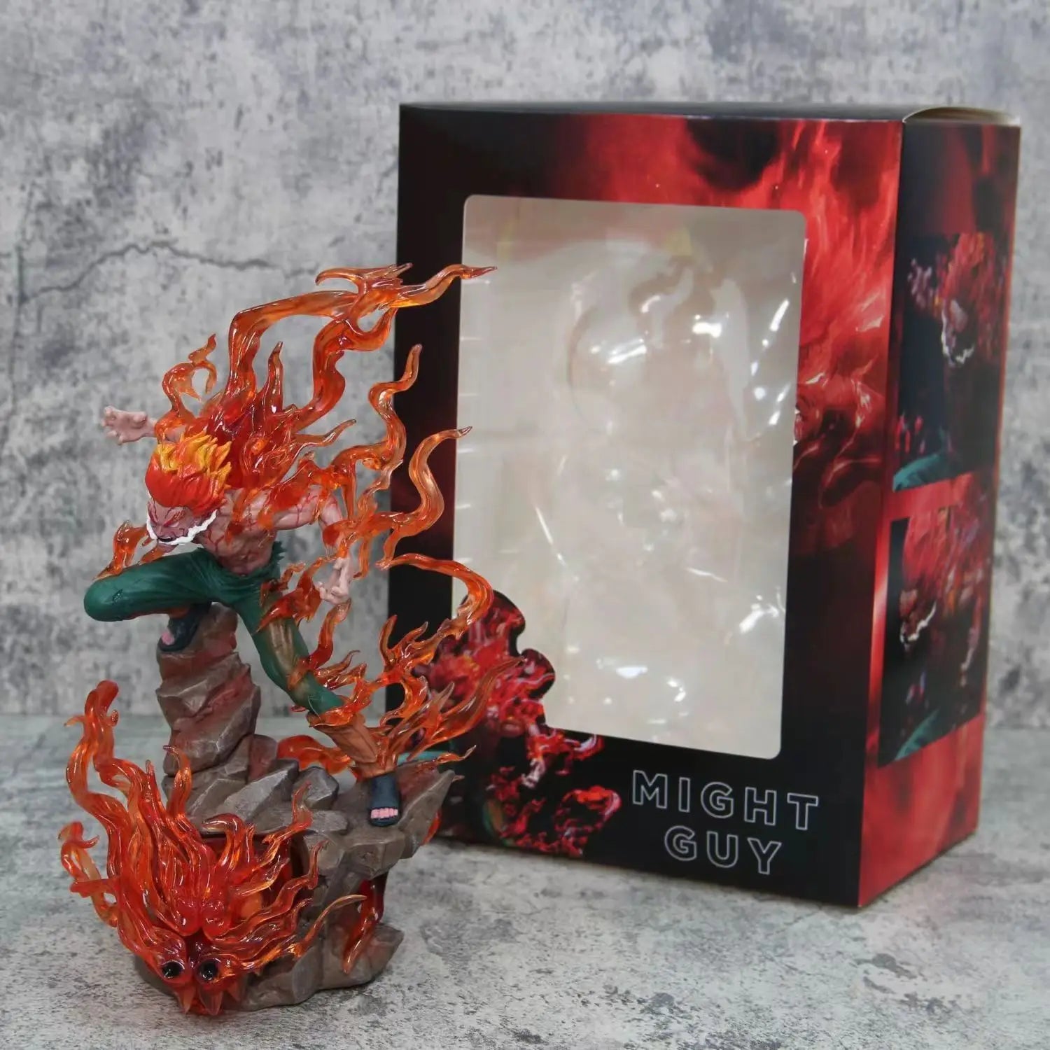 26cm Naruto Might Guy Figure Ten Years of Shinobi Anime Action Figure With Light Immortal Sitting Pvc Model Collection Toy Gift