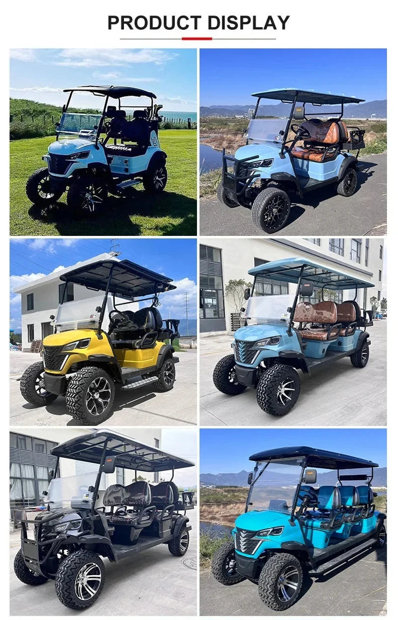 Golf Cart Long Range Lithium Battery Electric 60/72v Travel Electric Cart Club Car Golf Carts  For Sale