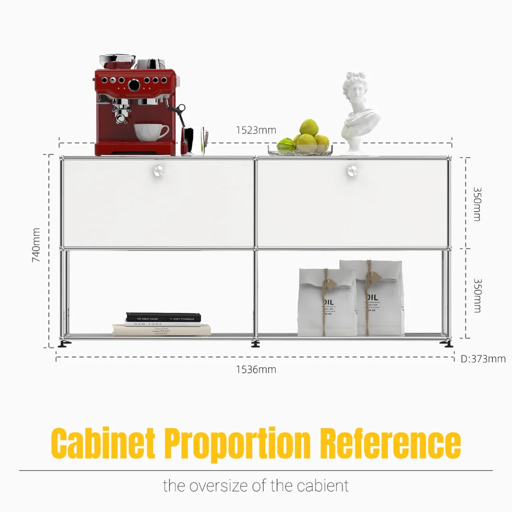 Hot-Seller | Minimalist Steel Storage Side Cabinet｜Slim Profile Flip Door Unit for Hallway | Flip-Top Cabinet for Living Room