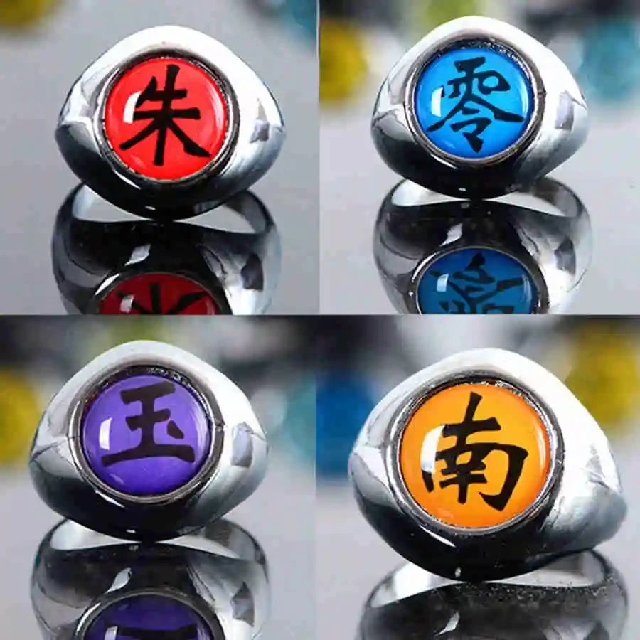 10pcs Bandai Naruto Akatsuki Rings Anime Itachi Figure Cosplay Action Accessory Jewerly Cool Boys Children Kids Toys Gifts