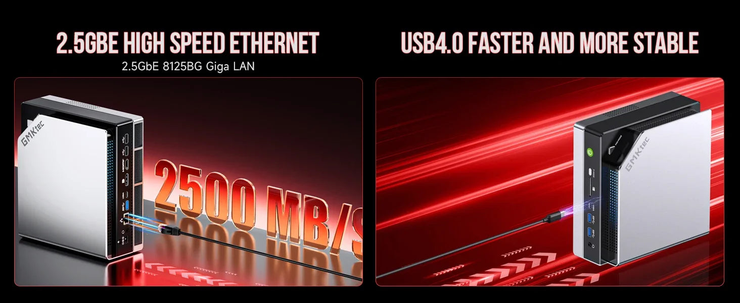 GMKtec EVO-X2 MINI PC Ryzen Al Max+ 395 LPDDR5 8000MHz PCle 4.0 M.2 2280 SSD Windows11 Pro USB4.0*2 WIFI7 BT5.4 Desktop Computer