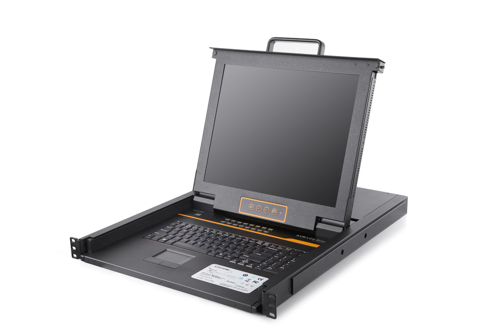 2026 17.3" 1U LED KVM Console 16 Port+16 Pack Cables, Jamanet Rack KVM Console Drawer, 17.3 Inch LCD KVM Switch Wireless