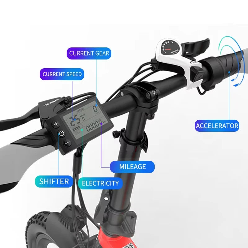 Electric Bicycle LANKELEISI G650motor 500w battery 48v12.8ah mini Folding e-bike urban leisure 20inch shock absorption E-bike