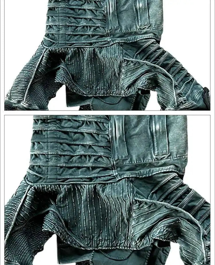 HKSH Spring New Men Tide Punk Sand Waste Land COS Asymmetric Deconstruction Pleated Coats Futuristic Washed Short Jackets HK4206