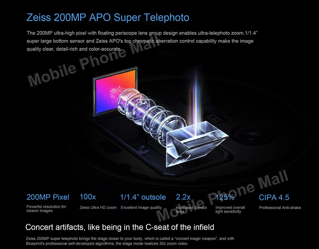 New Original Vivo X200 Pro 5G Mobile Phone 6.78 Inches 120Hz Screen Dimensity 9400 Camera 200MP Battery 6000mAh Smartphone