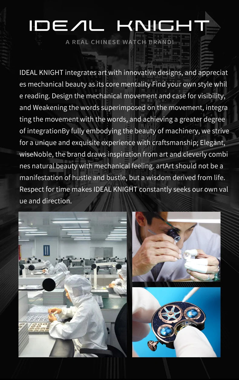 IDEAL KNIGHT Real Tourbillon Automatic Watches for Men 43mm Large Dial Blue Earth Series High-end Luxury Brand Mechanical Watch