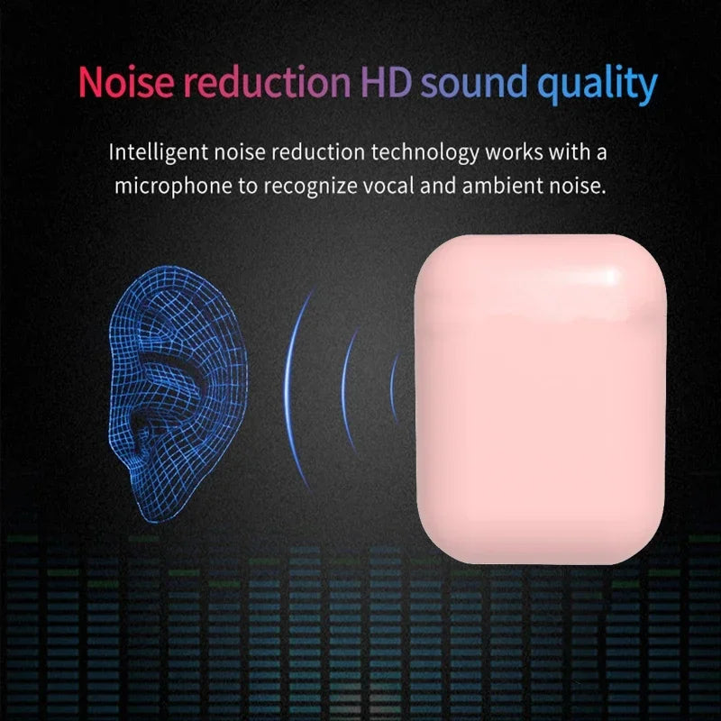Disney's New TWS i12 Wireless Headphones Bluetooth Stitch 5.0 Headphones Matte Macaron Headphones with Microphone Handsfree