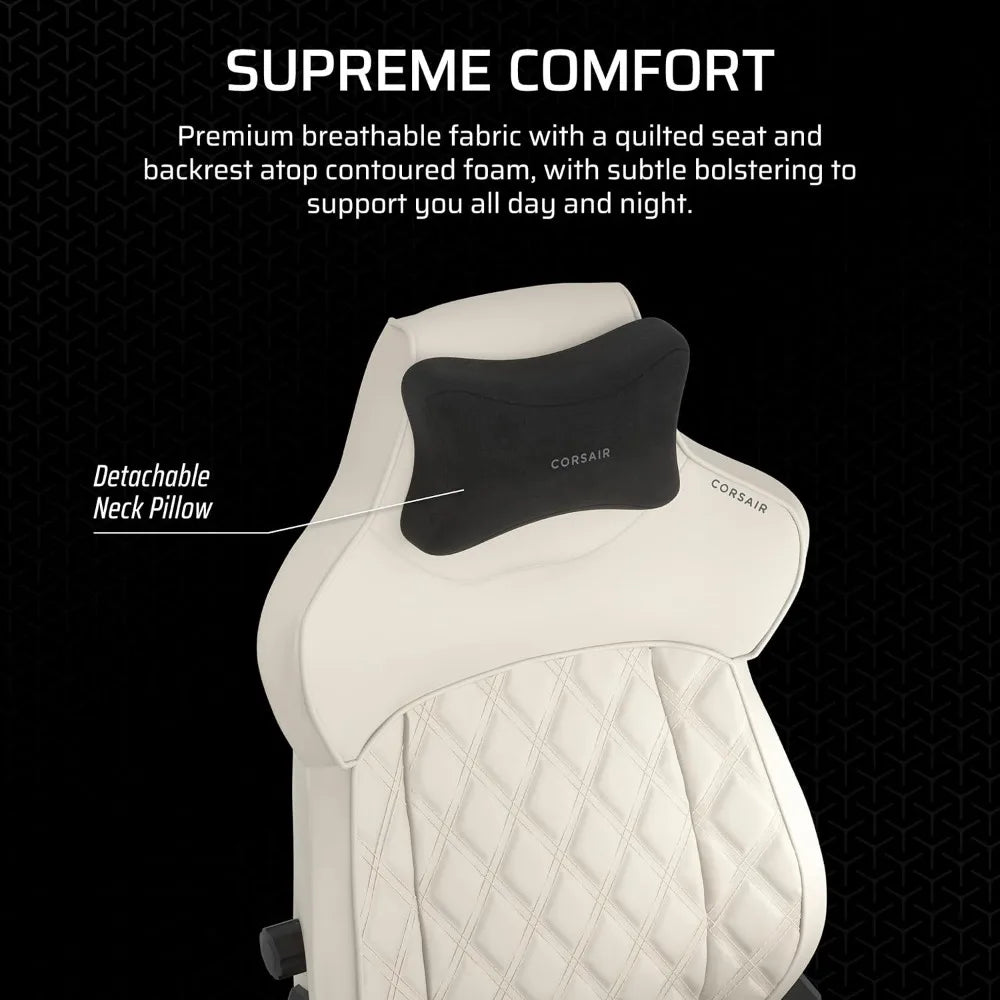 Premium Gaming Chair with Breathable Fabric Wide Seat Adjustable Arms Lumbar Support Recline