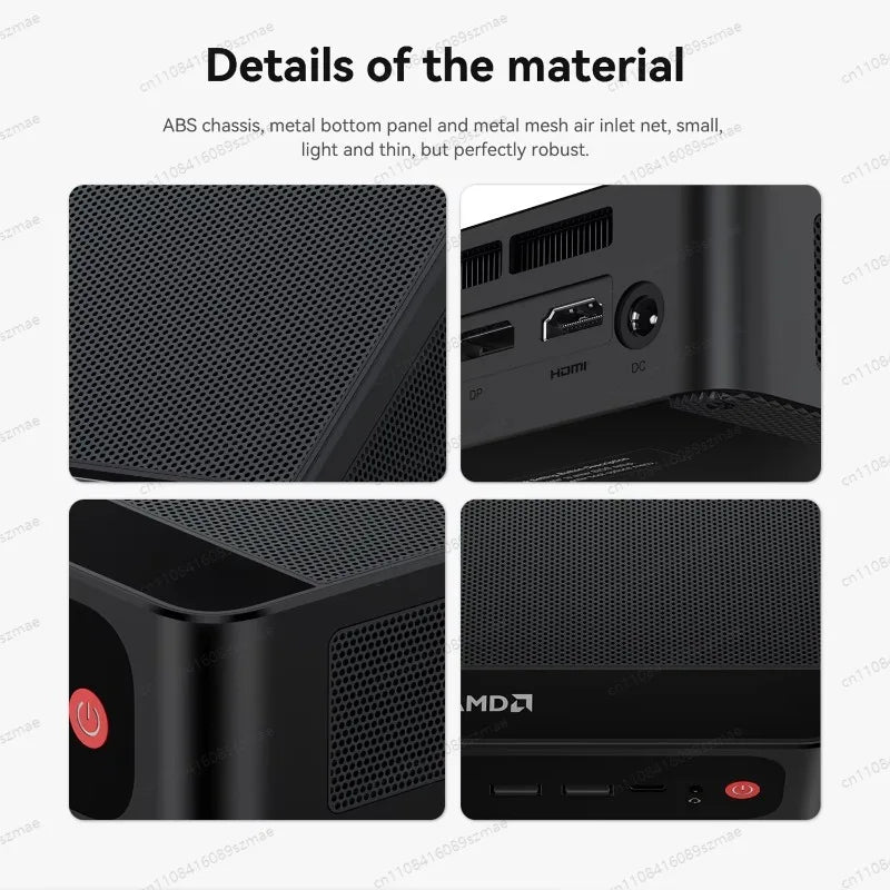 Ryzen 7 7735HS Mini PC, SER5 Max with 24GB LPDDR5 & 1TB PCIe SSD, WiFi 6 BT5.2, Triple 4K Display via HDMI/DP/USB-C