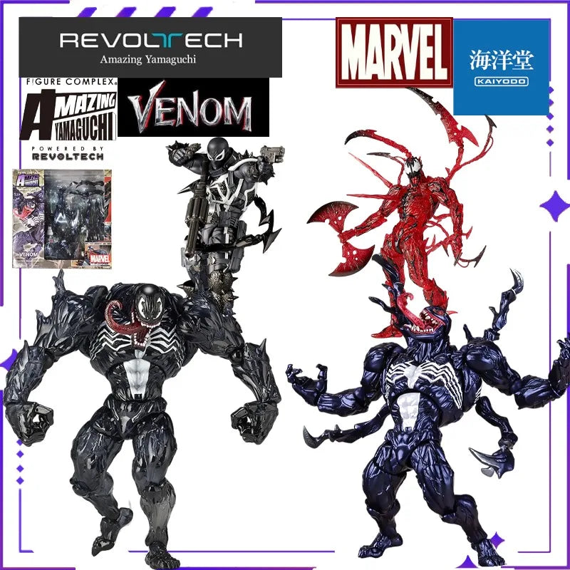 KAIYODO Original Authentic [Evoltech] Amazing Yamaguchi MARVEL  · Agent Venom VENOM/ CARNAGE Mobile Doll Model Handmade Toy Gift