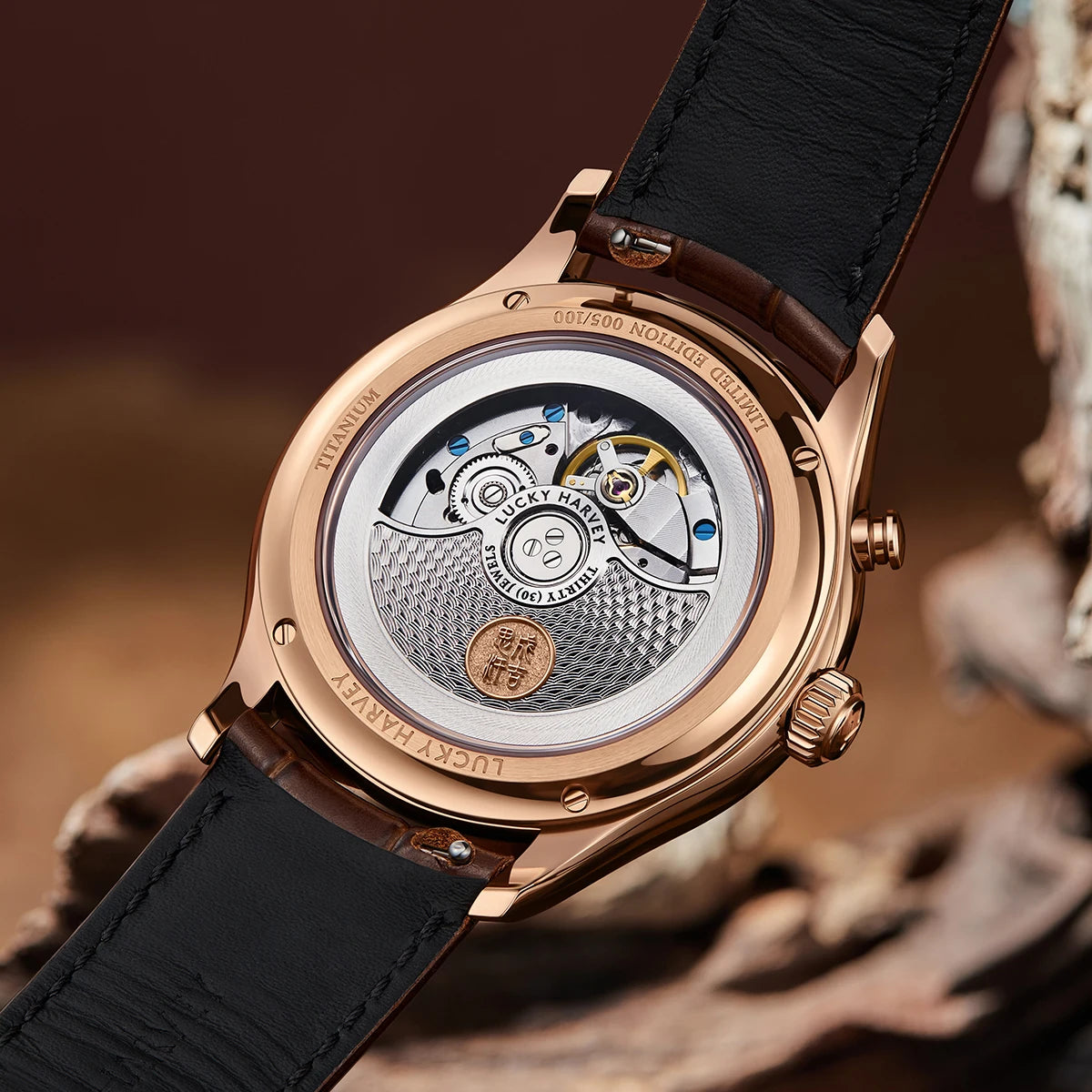 Lucky Harvey 3D Hero Genghis Khan Chiming Watches Guilloché Relief Dial Motion Movement Limited Automatic Mechanical Wristwatch