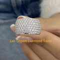 Platinum 950 Dome Ring Round Lab Grown Diamond Micropave Set DEF VS-VVS 1.9CTW Men Wedding Band High Quality Jewelry