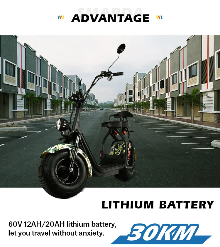 Electric scooter lithium ion battery e scooter eec coc 1500w golf scooter