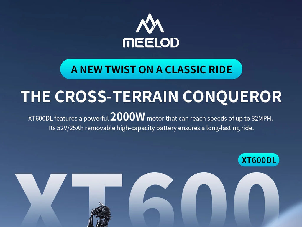 MEELOD XT600DL  Adult E-bike 26-inch Fat Tire E-Mountain bike 1000W*2 motor  52V25Ah battery commute Electric Bike